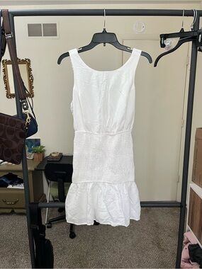 Le Lis White Smocked Waist Mini Dress